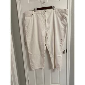 Old Navy High-Rise Slouch Straight White Crop Jeans Plus Size 28 Casual Summer